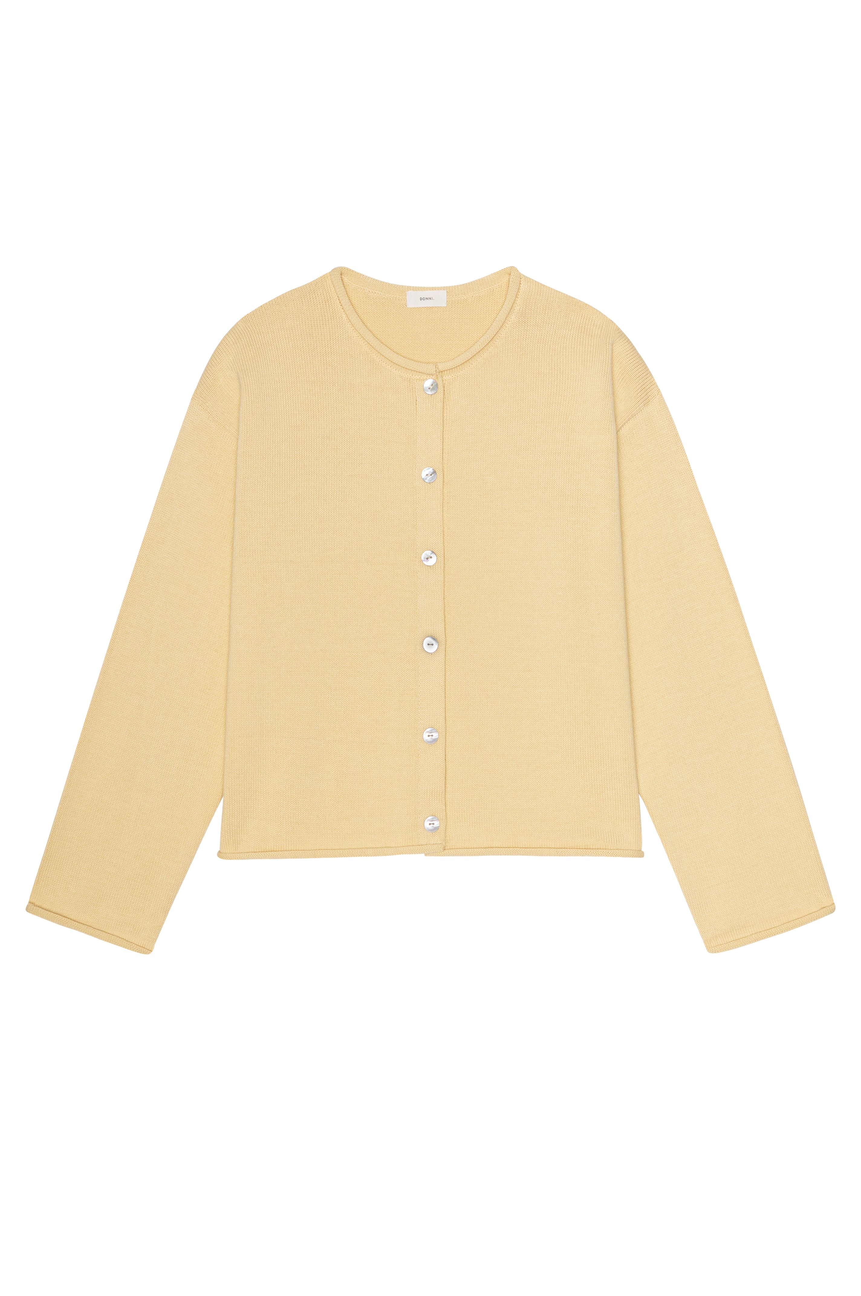 DONNI The Cotton Knit Roll Cardigan - Butter