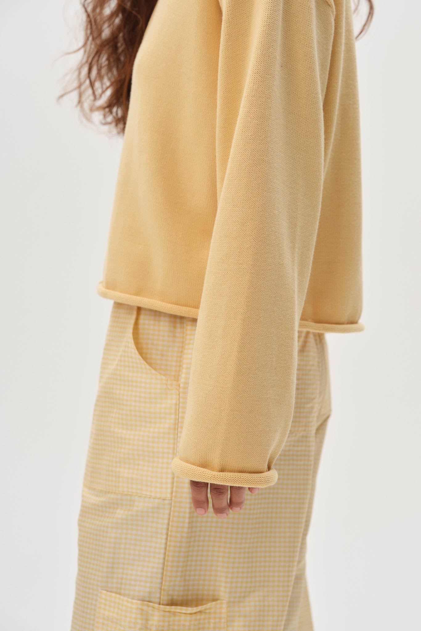 DONNI The Cotton Knit Roll Cardigan - Butter