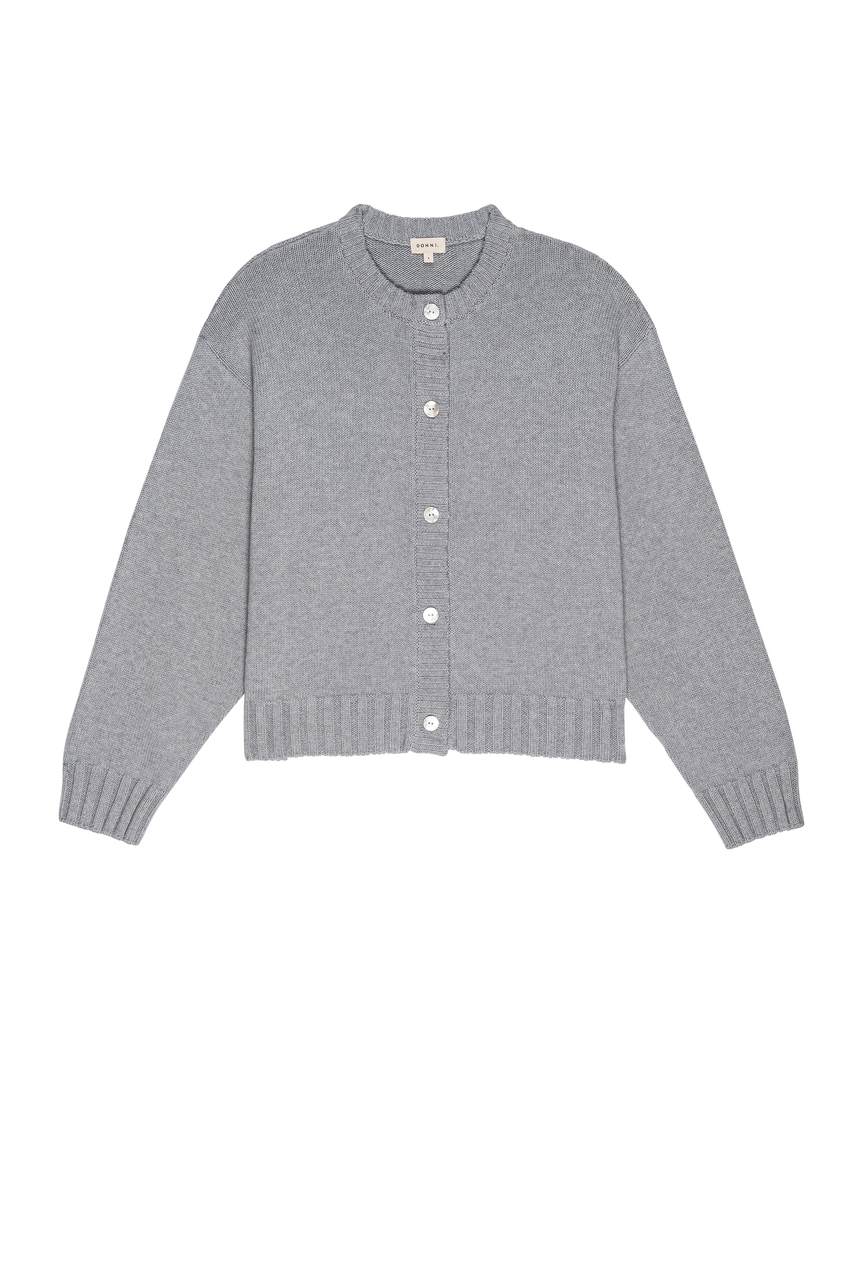 DONNI The Cotton Cashmere Cardigan - Heather-Grey