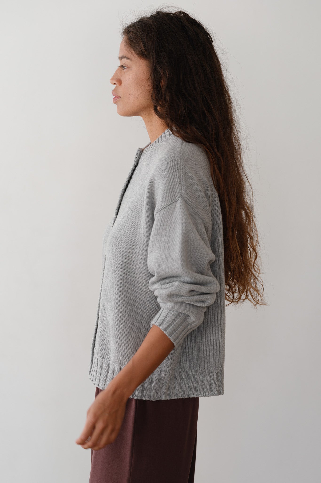DONNI The Cotton Cashmere Cardigan - Heather-Grey