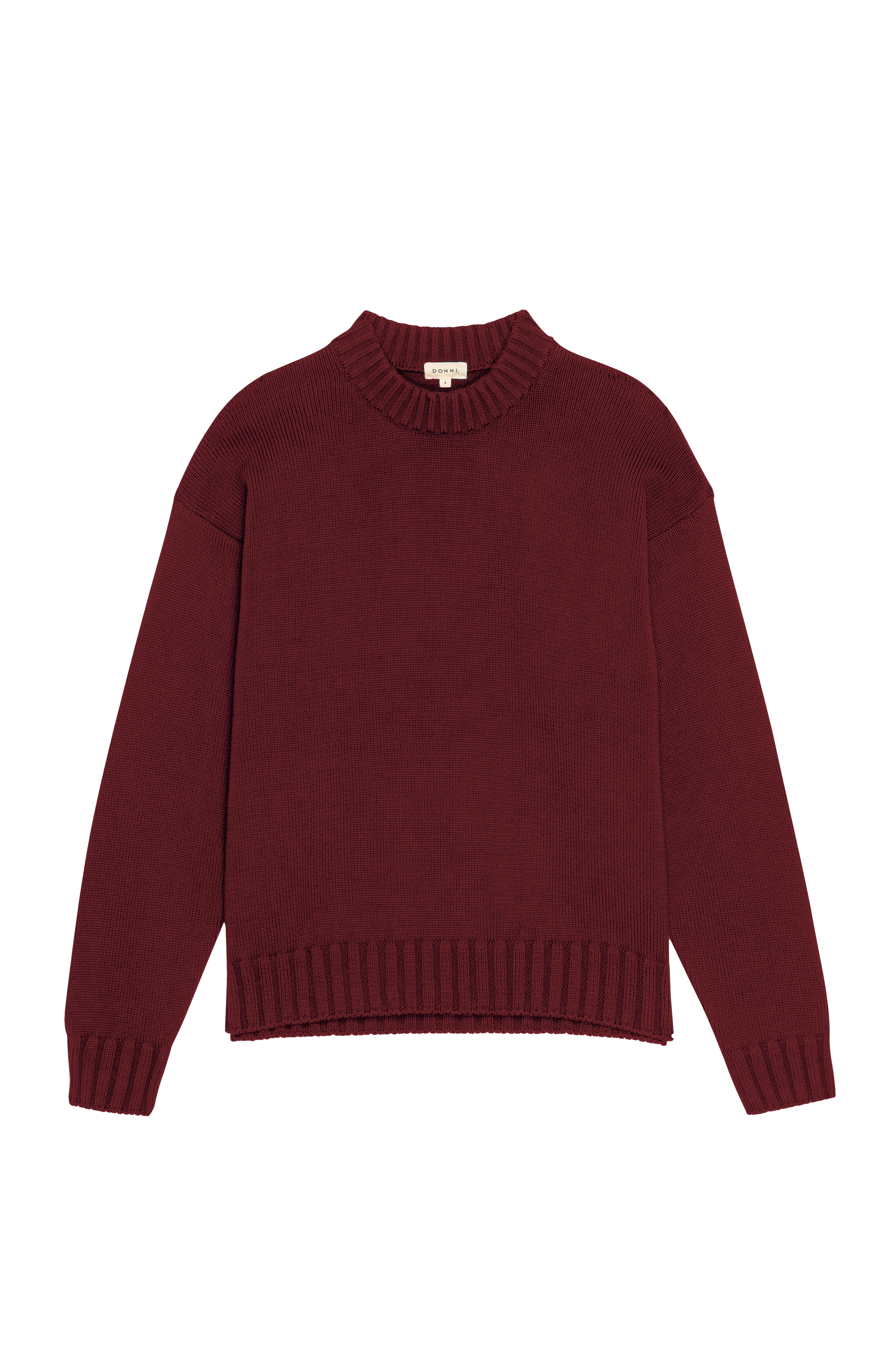 DONNI The Cotton Cashmere Crewneck Sweater - Oxblood