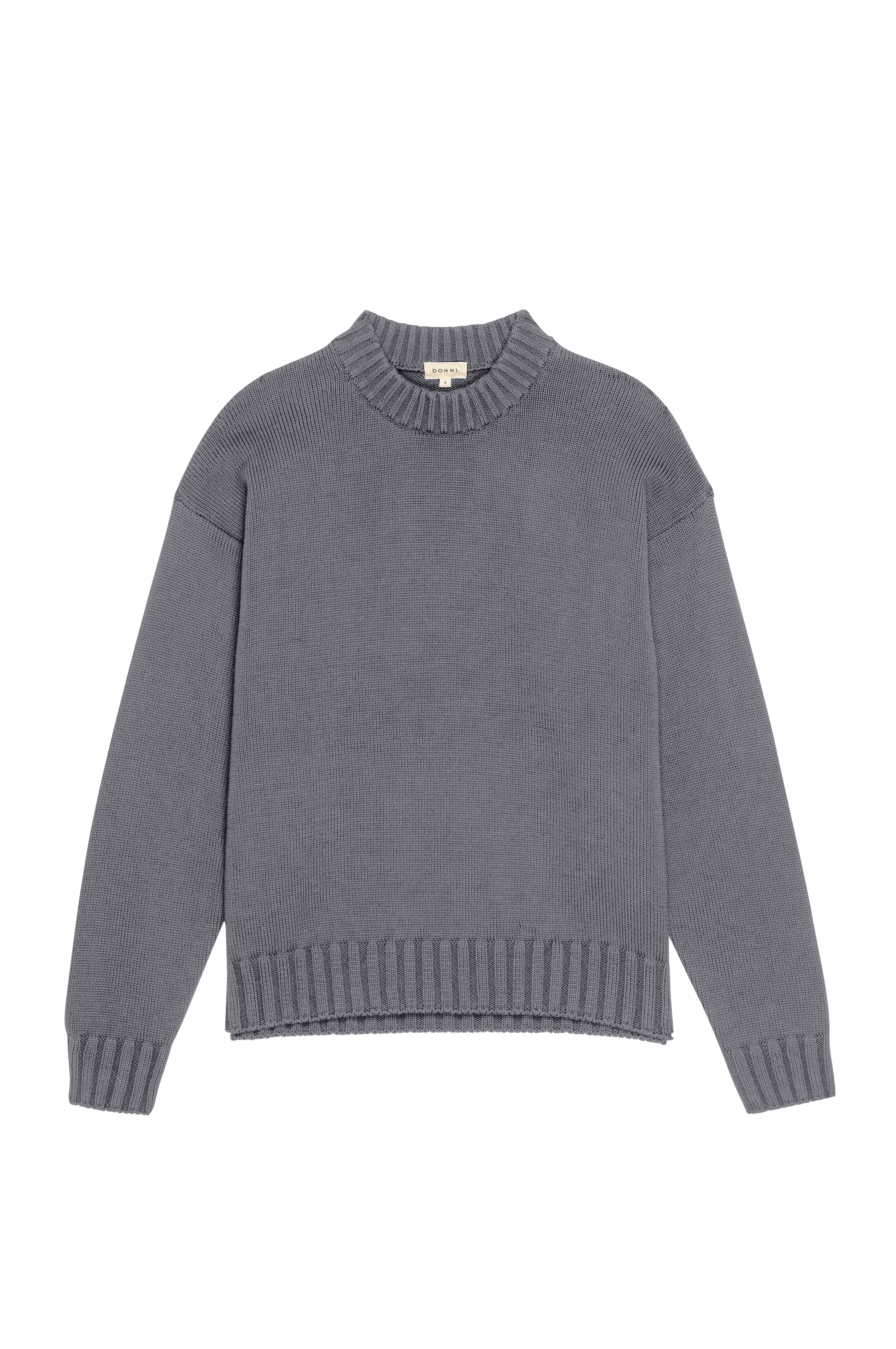 DONNI The Cotton Cashmere Crewneck Sweater - Charcoal-Grey