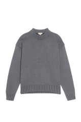 DONNI The Cotton Cashmere Crewneck Sweater - Charcoal-Grey