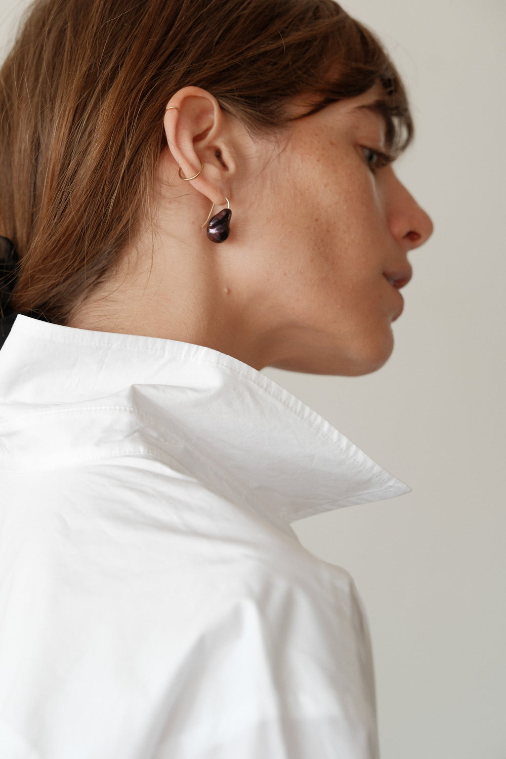 DONNI The June Black Pearl Drop Earrings - black