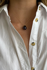 DONNI The June 16" Black Pearl Necklace - black