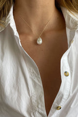 DONNI The June 16" White Pearl Necklace - white
