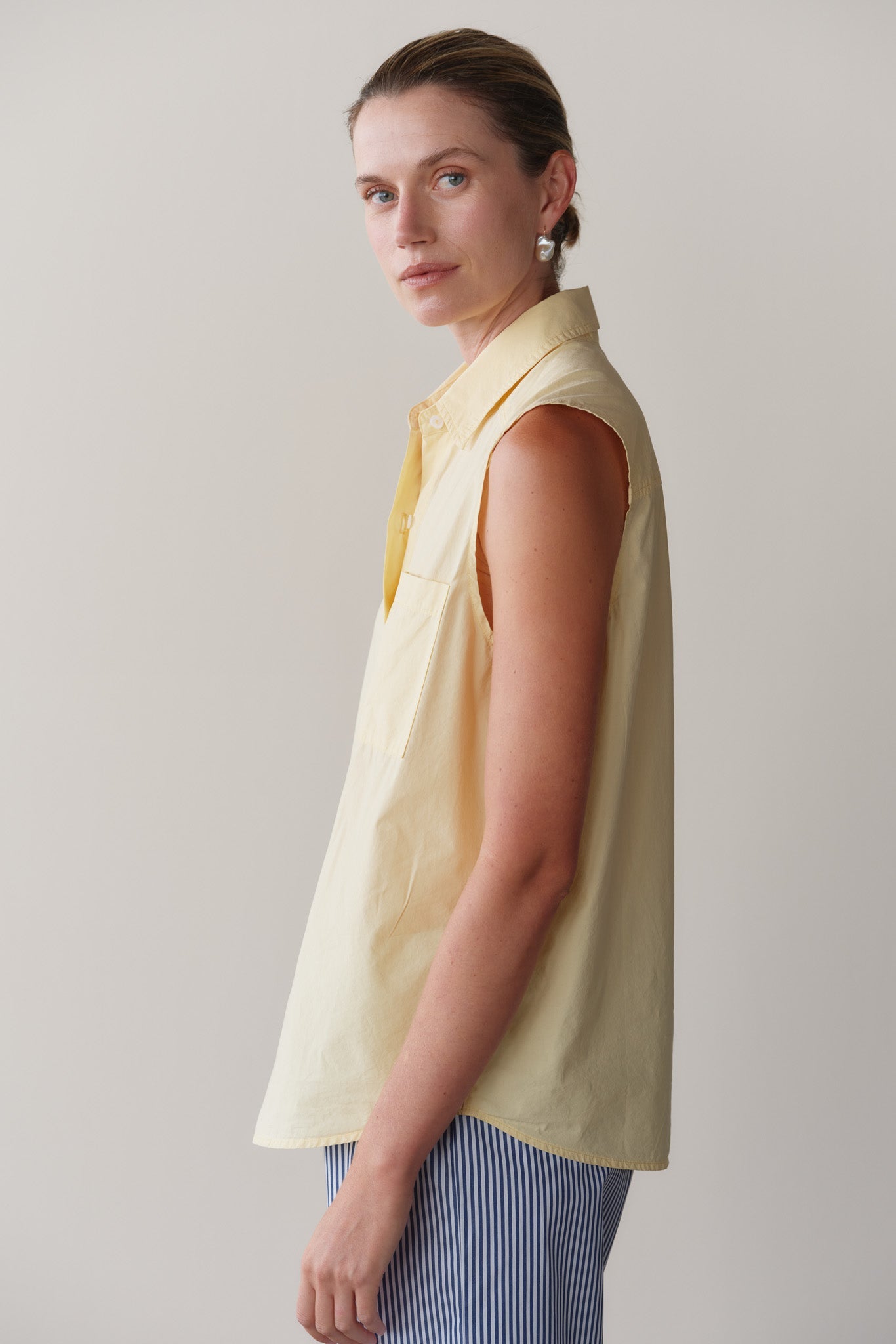 DONNI The Pop Sleeveless Shirt - Butter