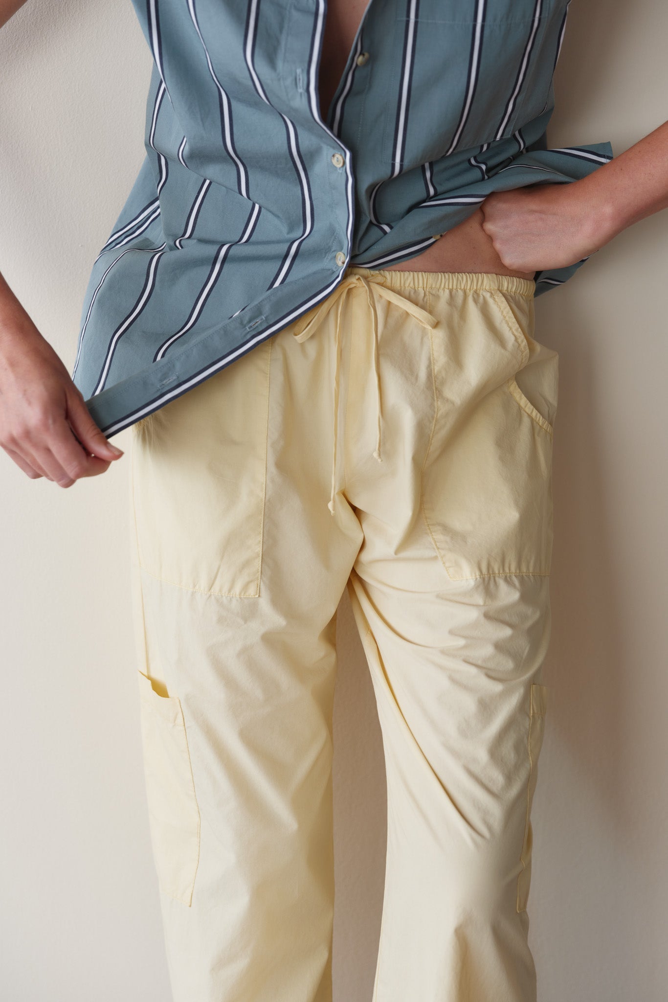 DONNI The Pop Drawstring Cargo Pant - Butter