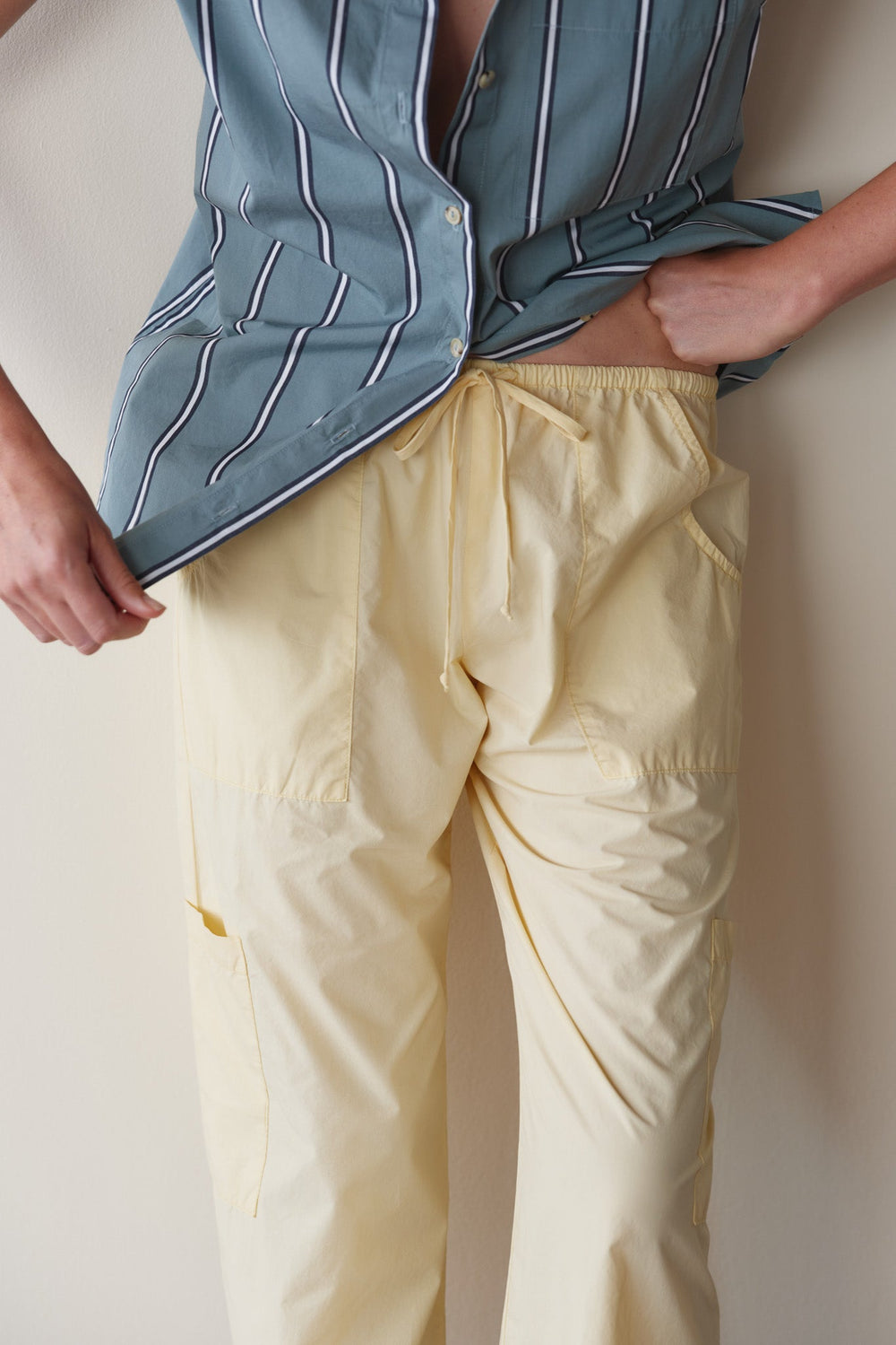 DONNI The Pop Drawstring Cargo Pant - Butter