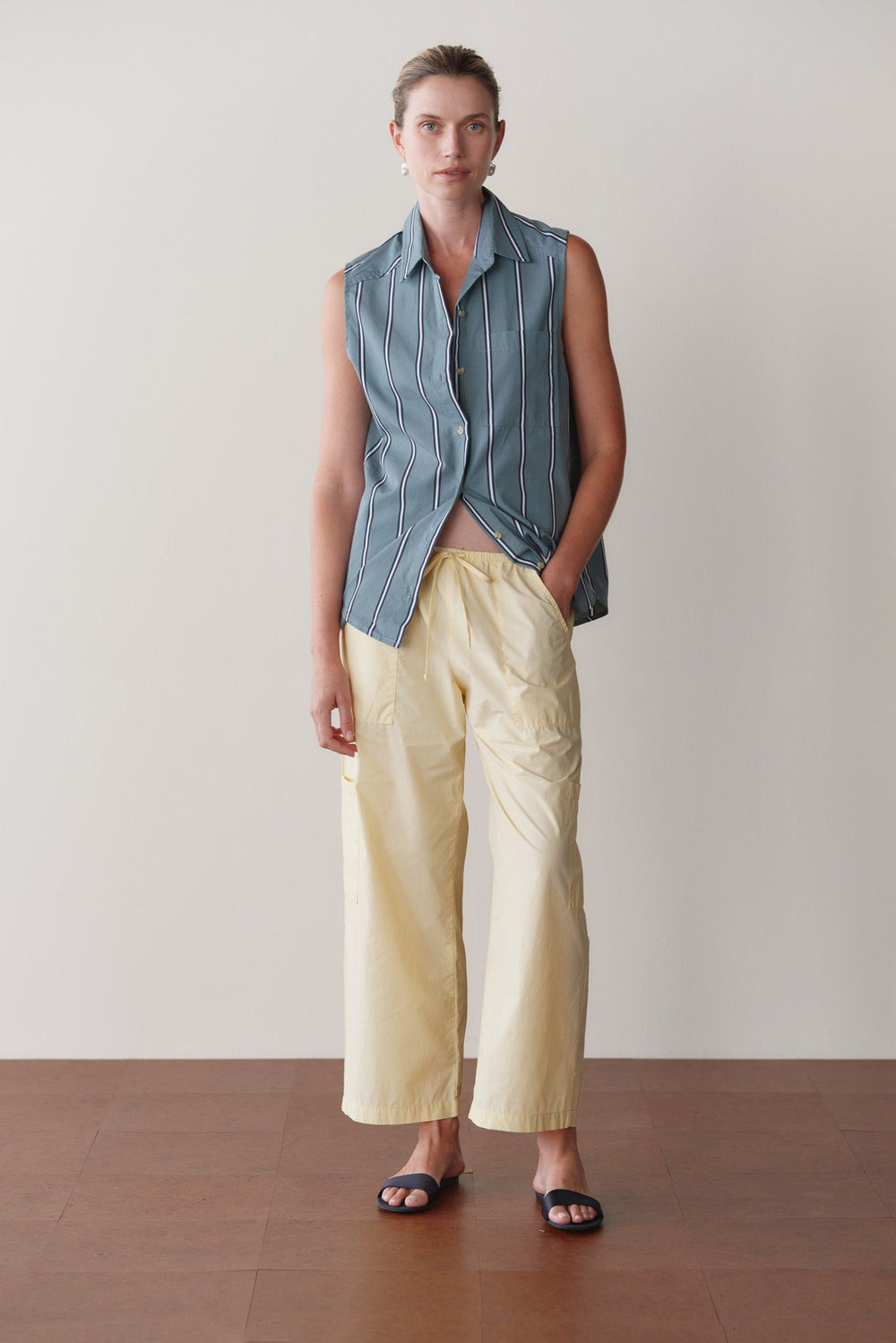 DONNI The Pop Drawstring Cargo Pant - Butter