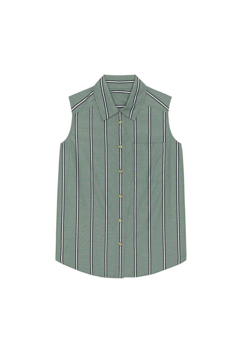 DONNI The Pop Sleeveless Shirt - sage