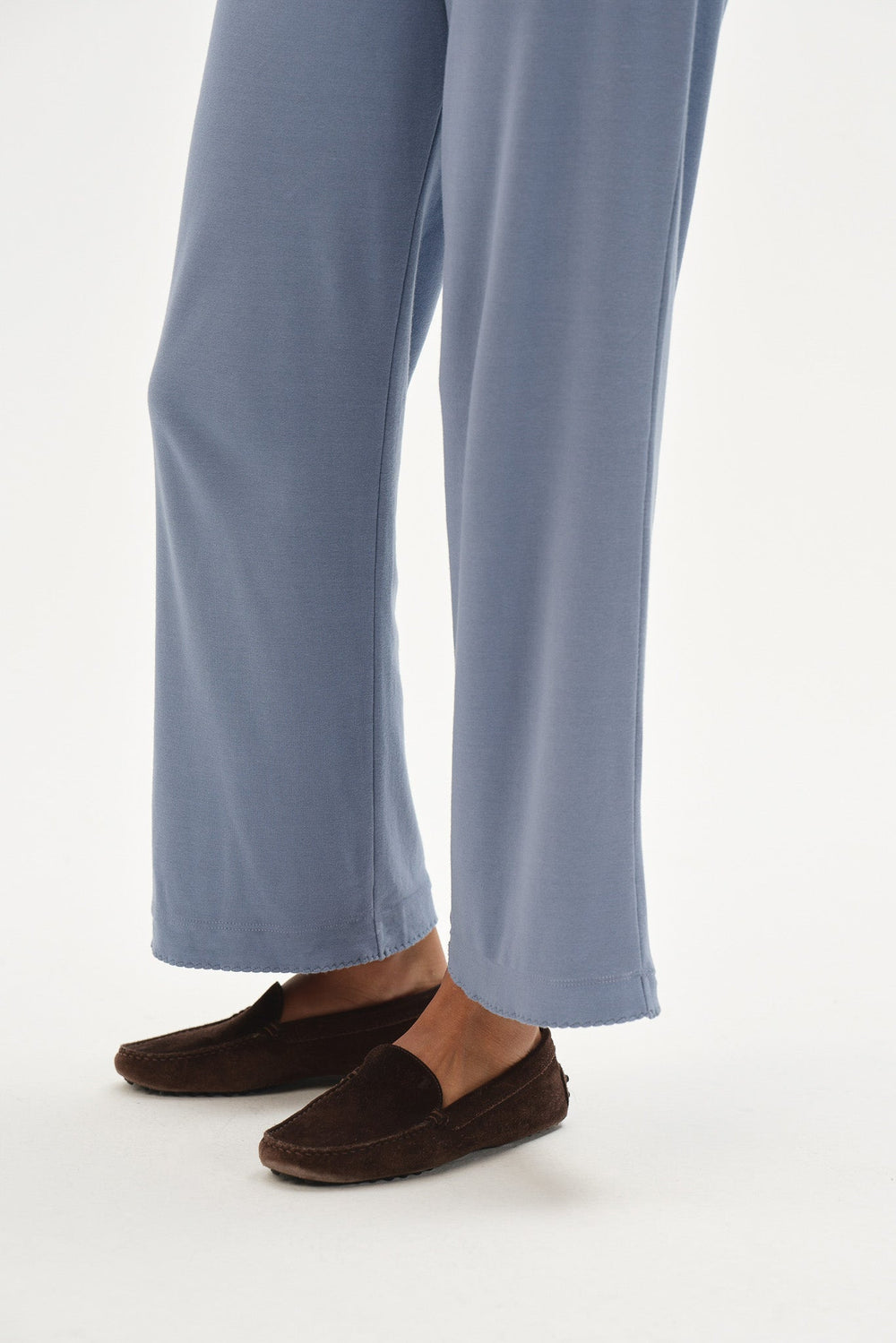 DONNI The Baby Rib Scallop Pant - Cornflower