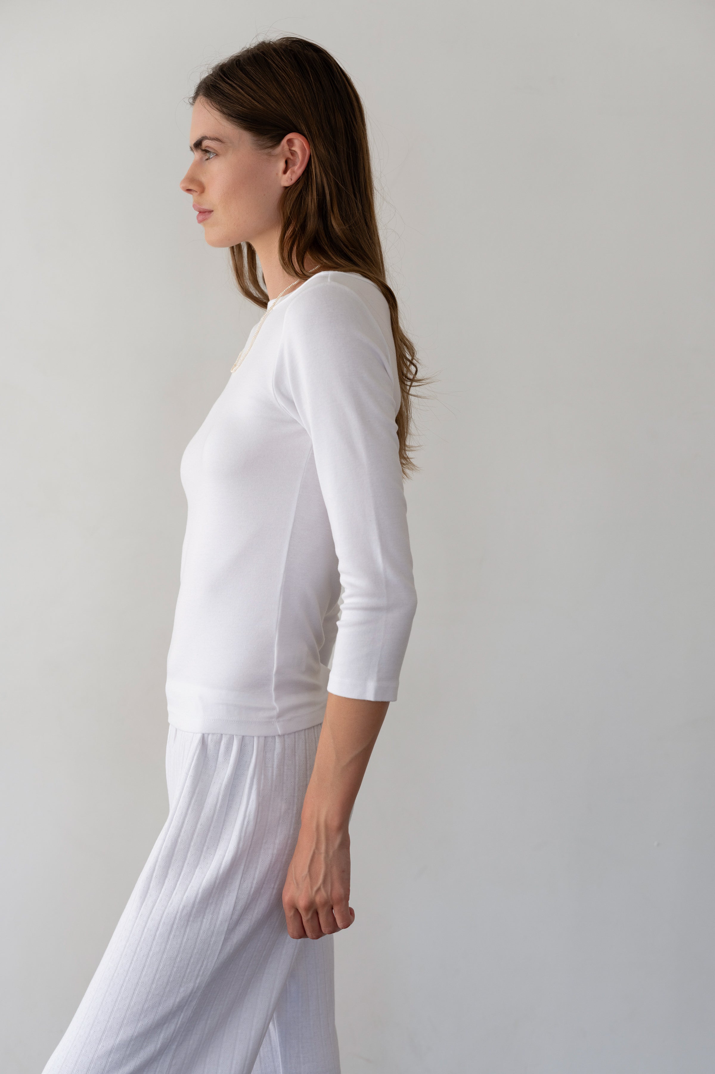 DONNI Powder Baby Rib Boat Neck - Powder
