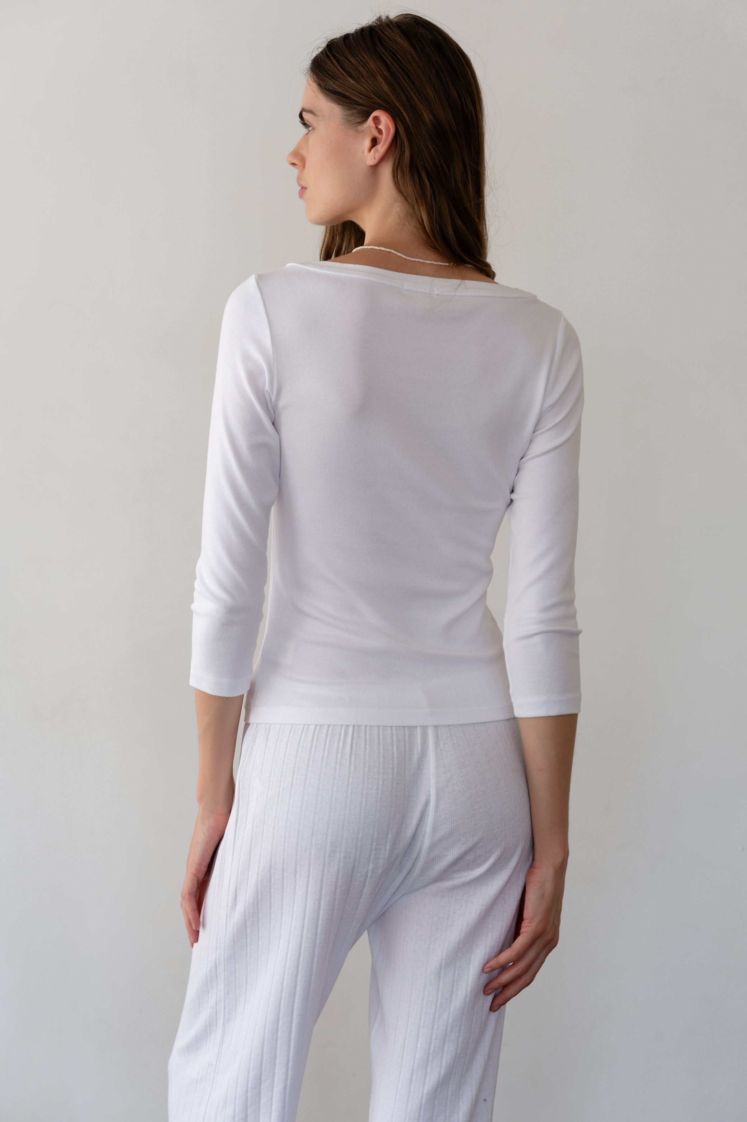 DONNI Powder Baby Rib Boat Neck - Powder