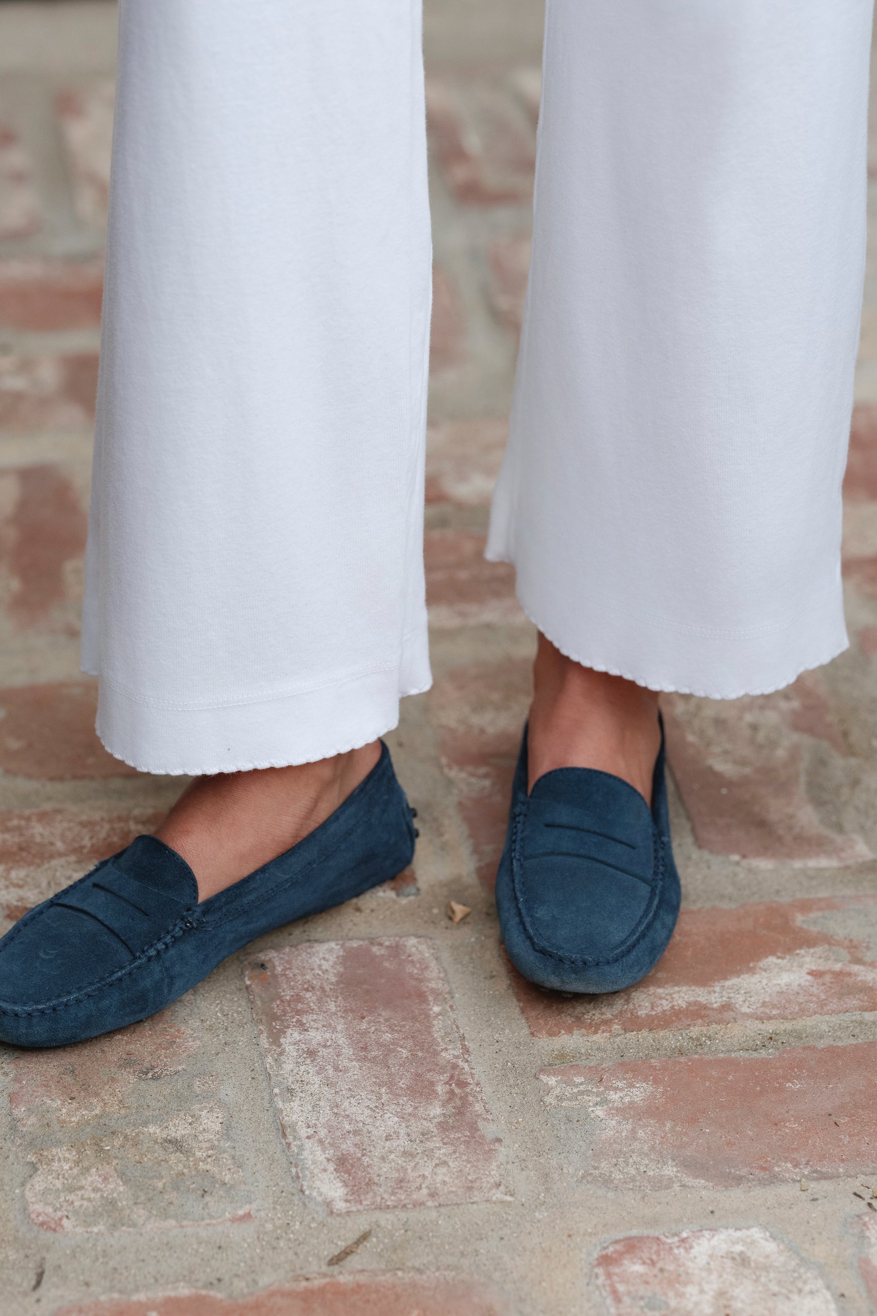 DONNI Powder Baby Rib Scallop Pant - Powder