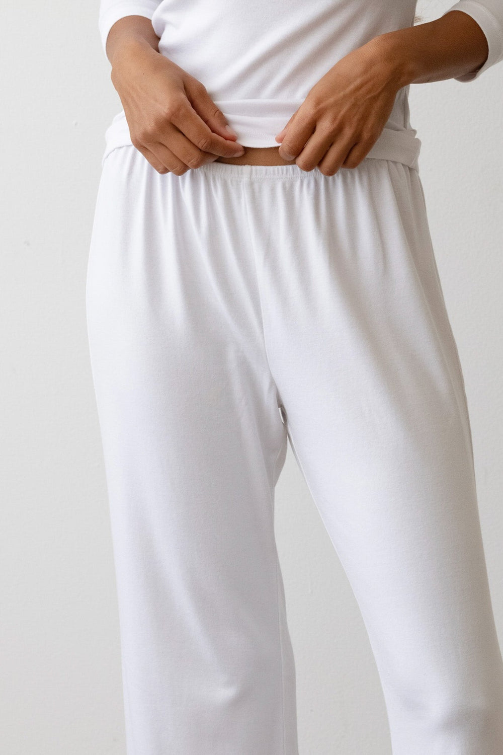 DONNI Powder Baby Rib Scallop Pant - Powder