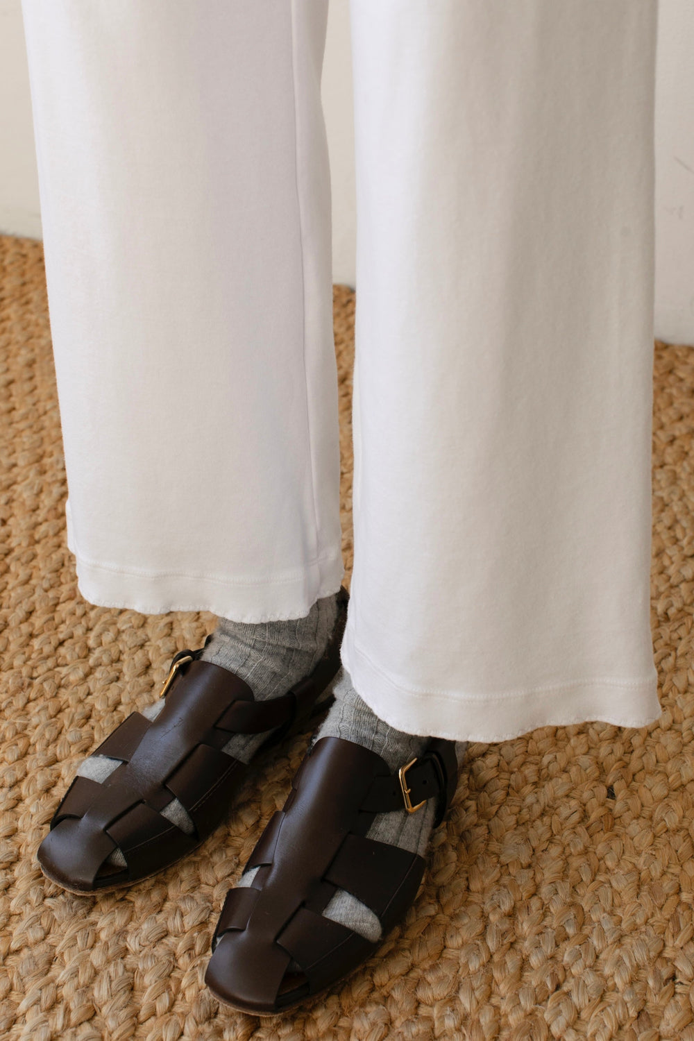 DONNI Powder Baby Rib Scallop Pant - Powder