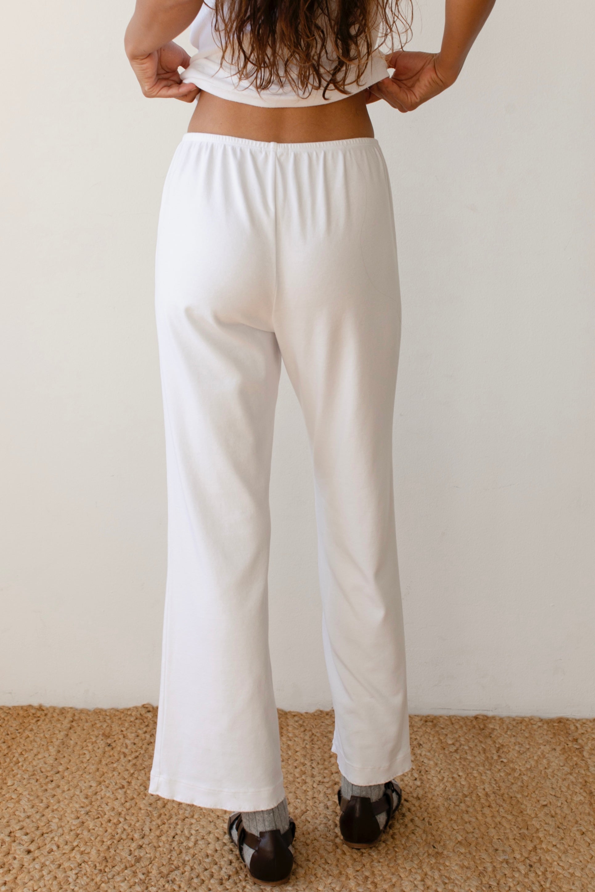 DONNI Powder Baby Rib Scallop Pant - Powder