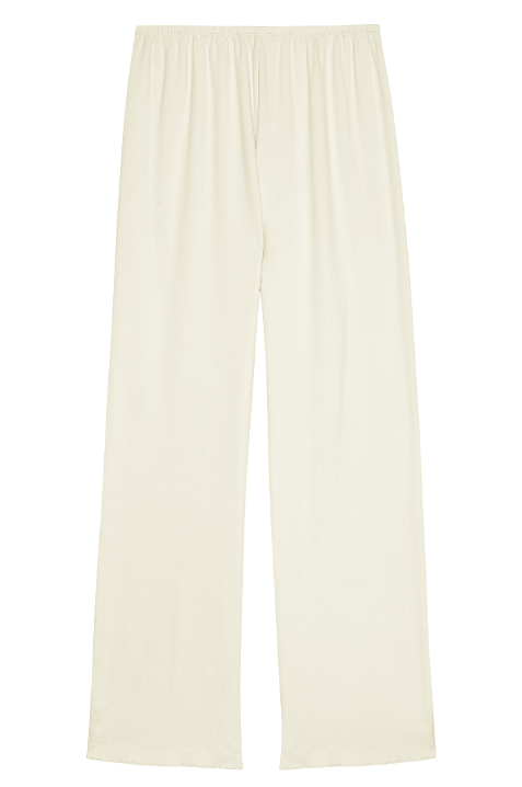 DONNI Creme Baby Rib Scallop Pant - Creme