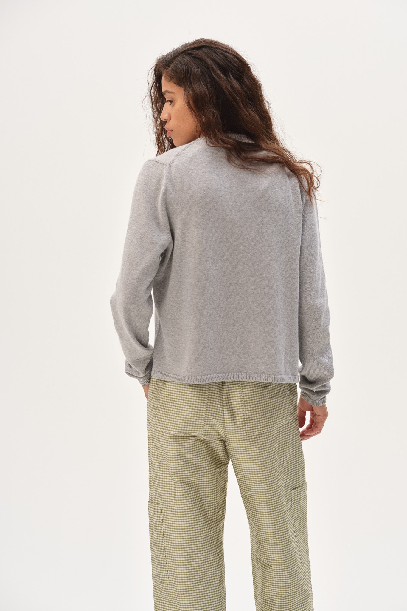 DONNI The Cotton Knit Sweater Set - Heather-Grey