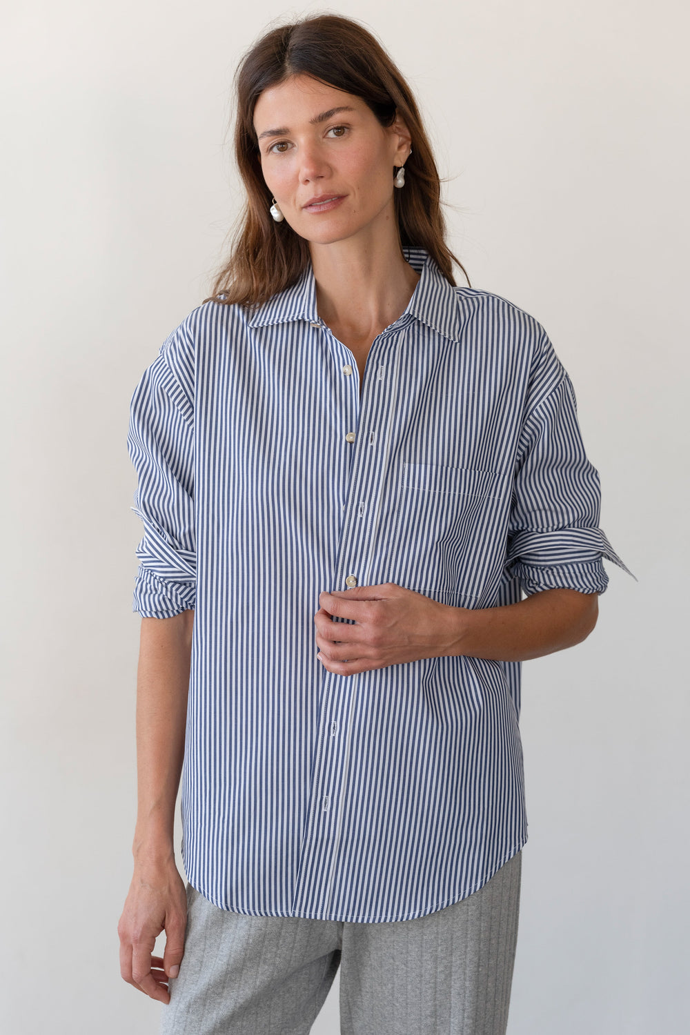 DONNI The Pop Shirt - Navy-Stripe