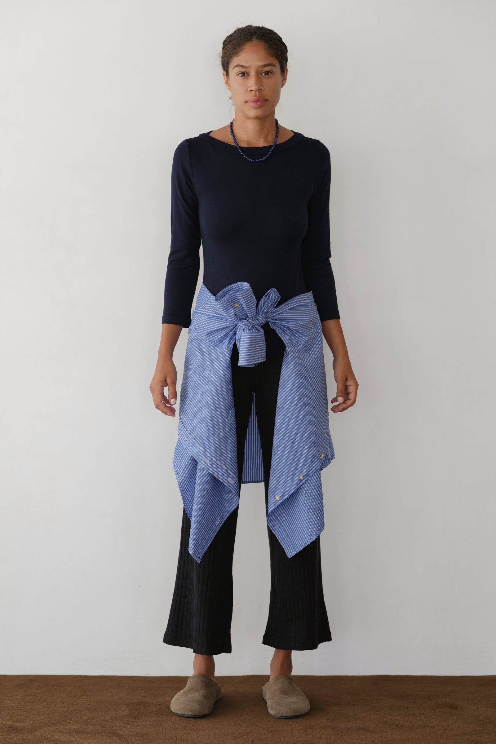 DONNI The Baby Rib Boat Neck - Navy