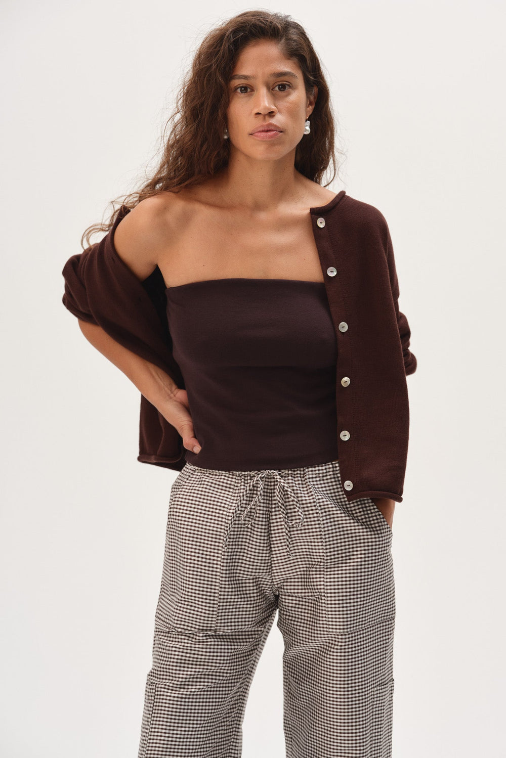 DONNI The Baby Rib Tube Top - Espresso