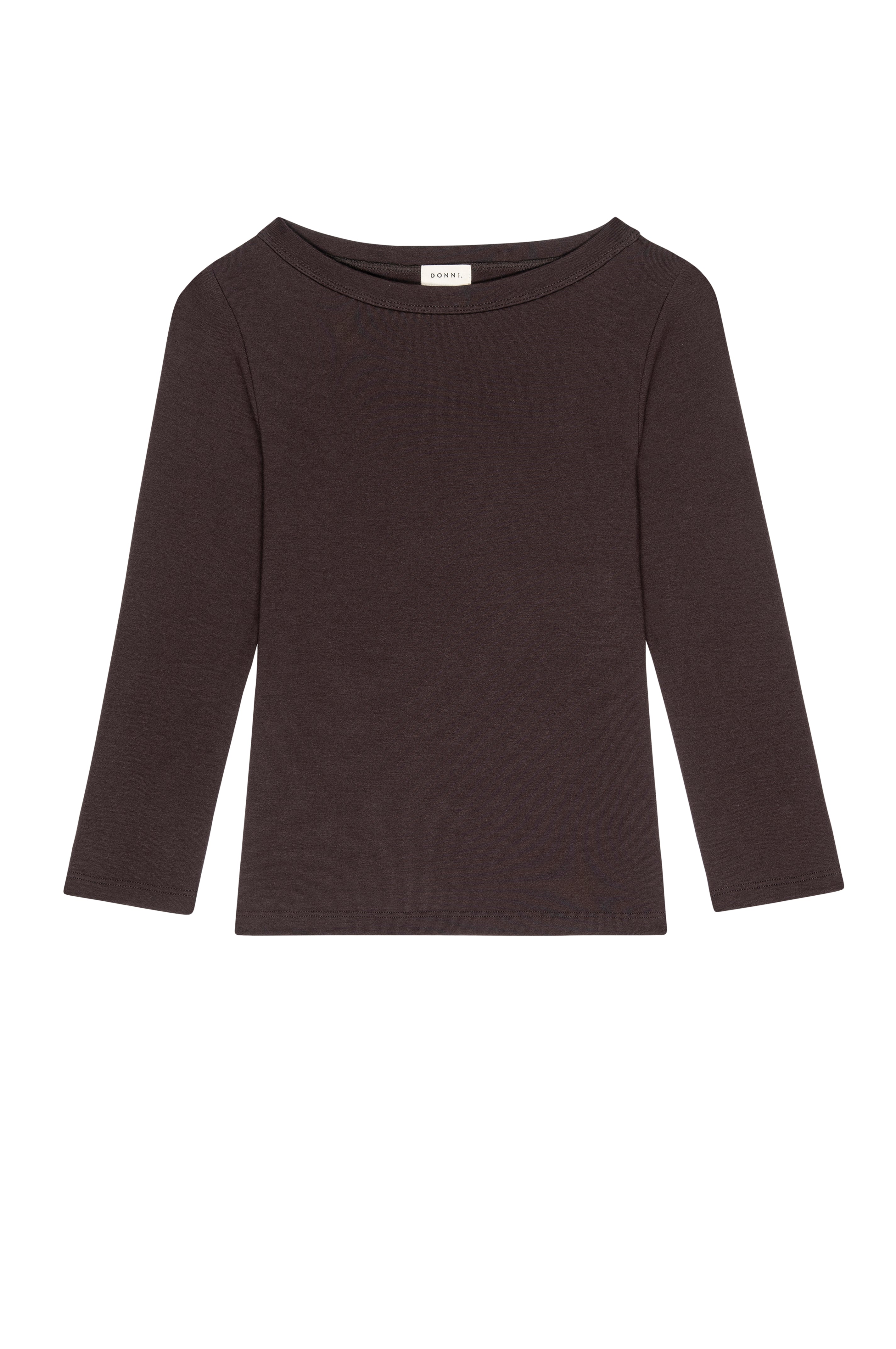 DONNI The Baby Rib Boat Neck - Espresso