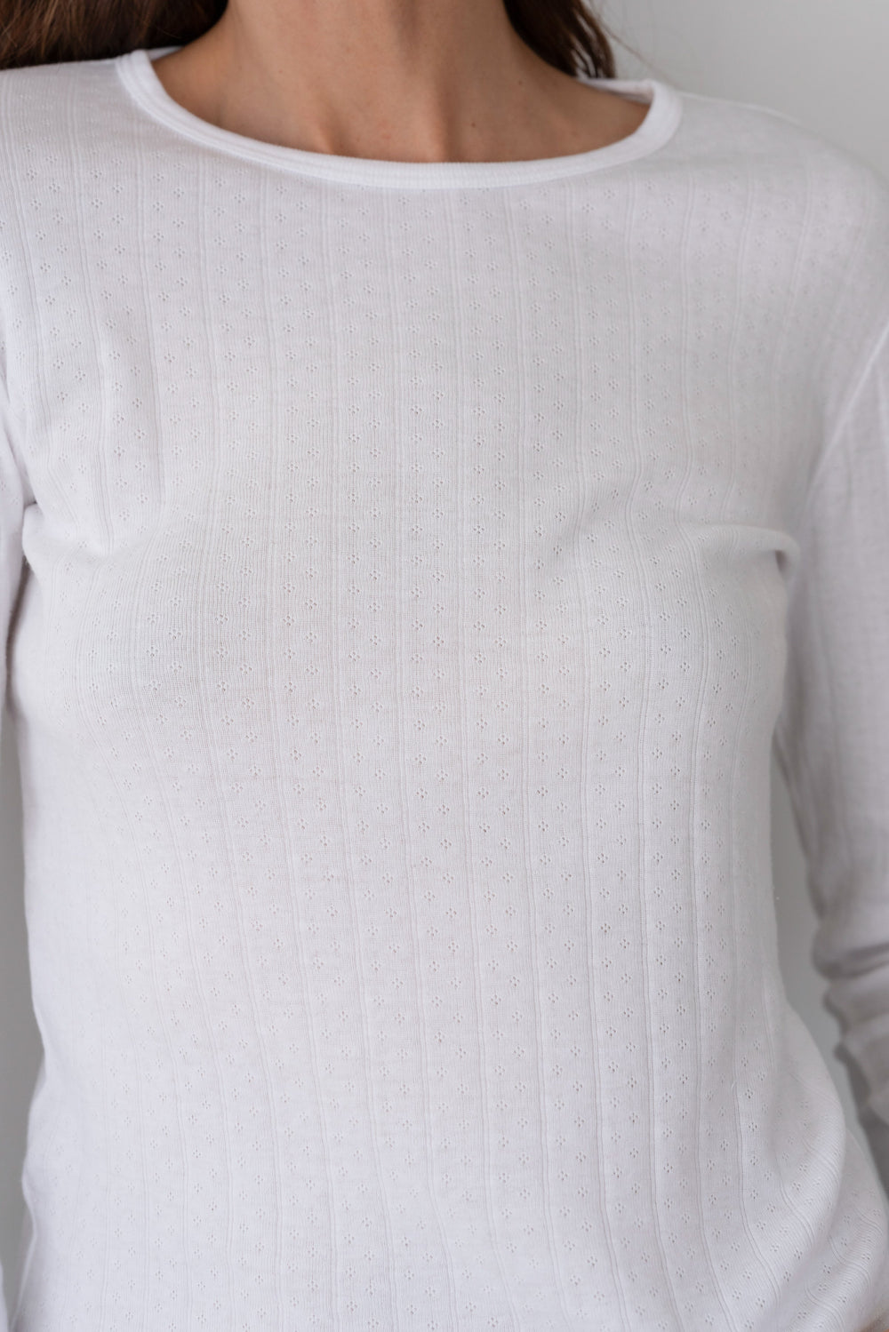 DONNI Powder Pointelle Long Sleeve - Powder