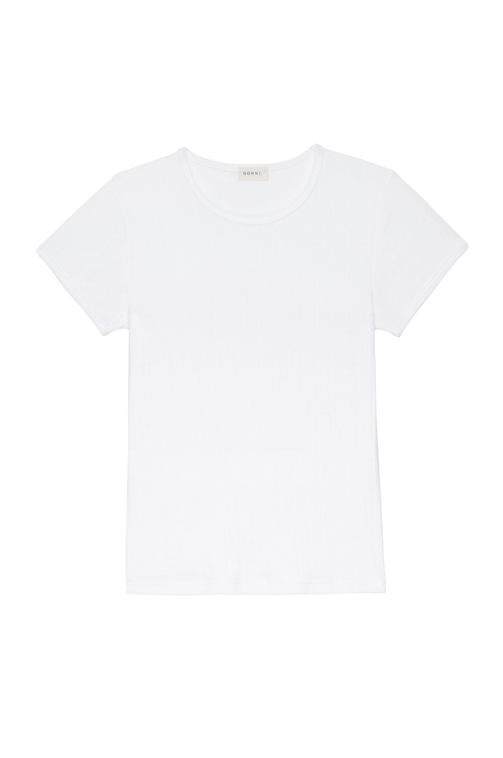 DONNI Powder Pointelle Baby Tee - Powder