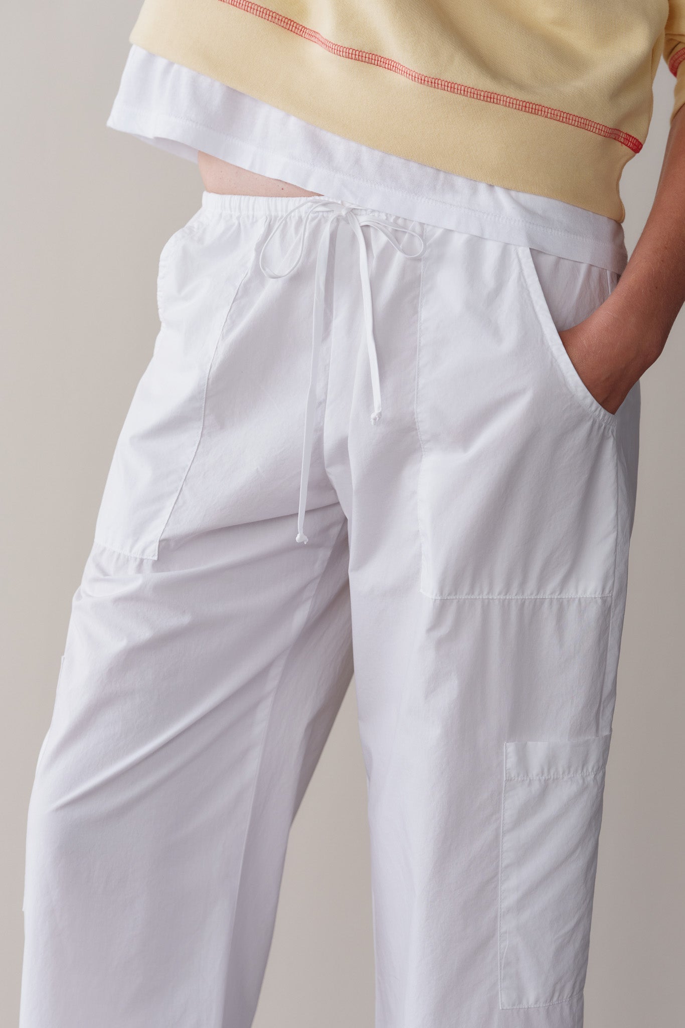 DONNI Powder Pop Drawstring Cargo Pant - Powder