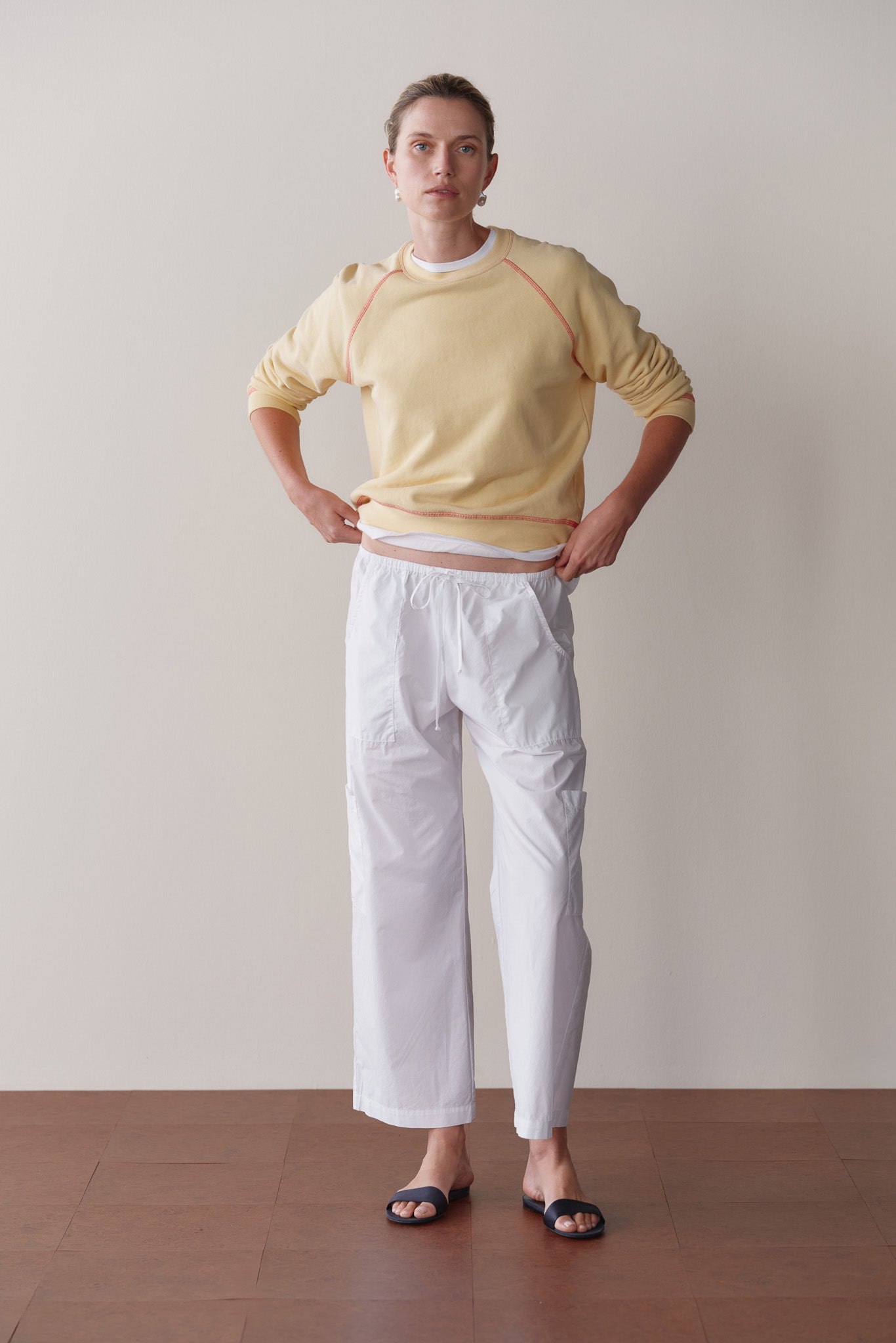 DONNI Powder Pop Drawstring Cargo Pant - Powder
