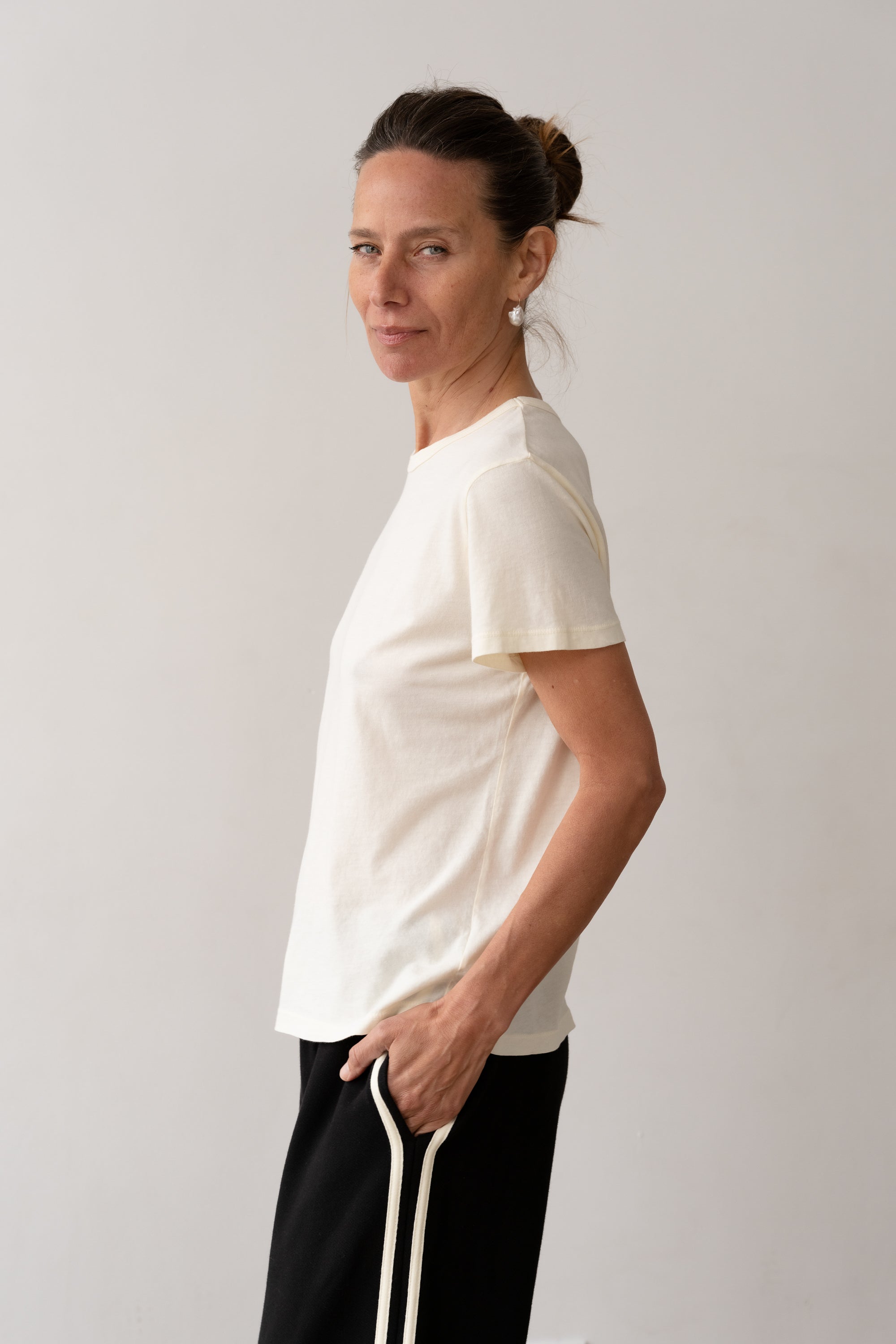 DONNI Creme Jersey Tee - Creme