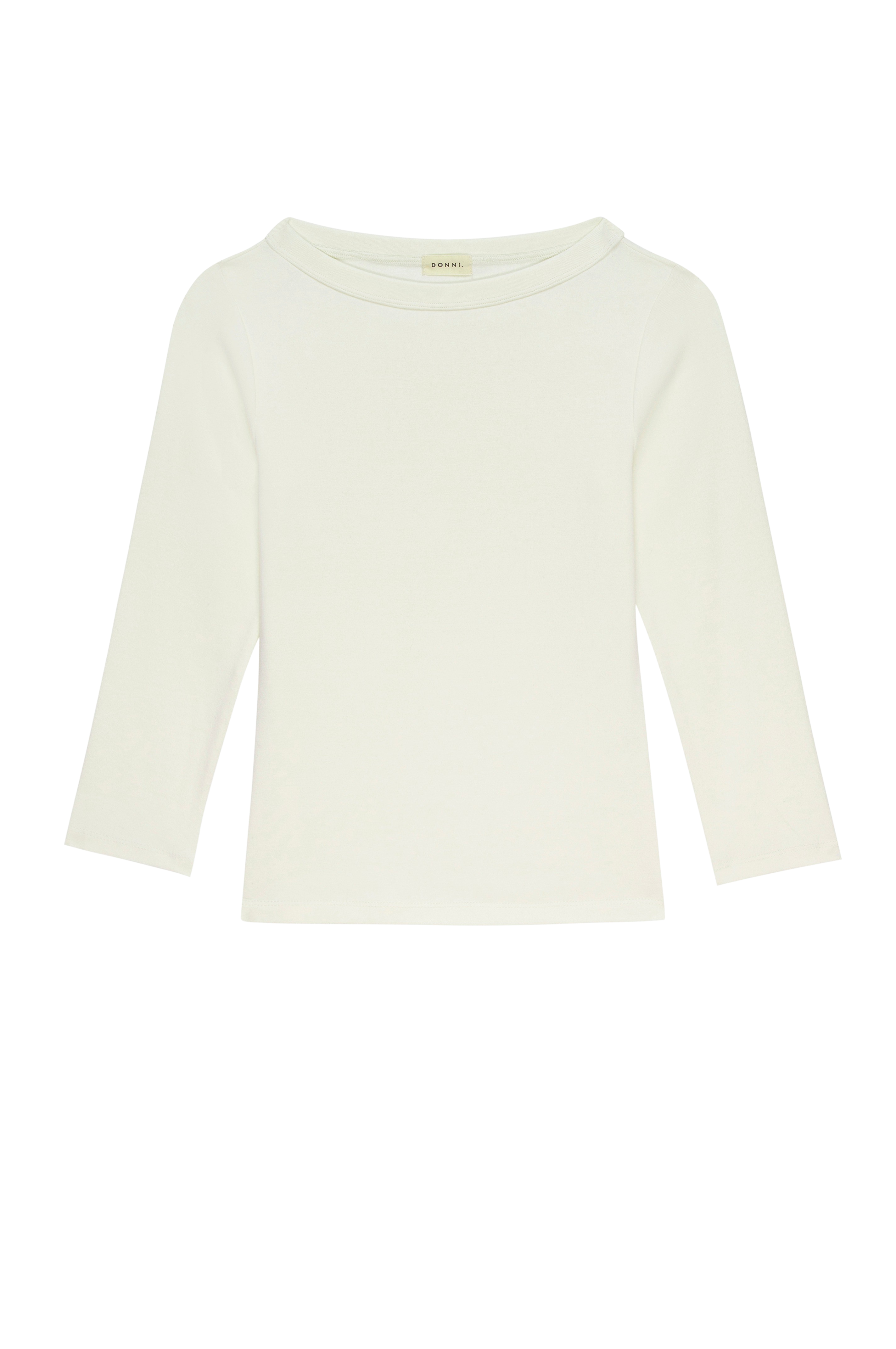 DONNI Creme Baby Rib Boat Neck - Creme