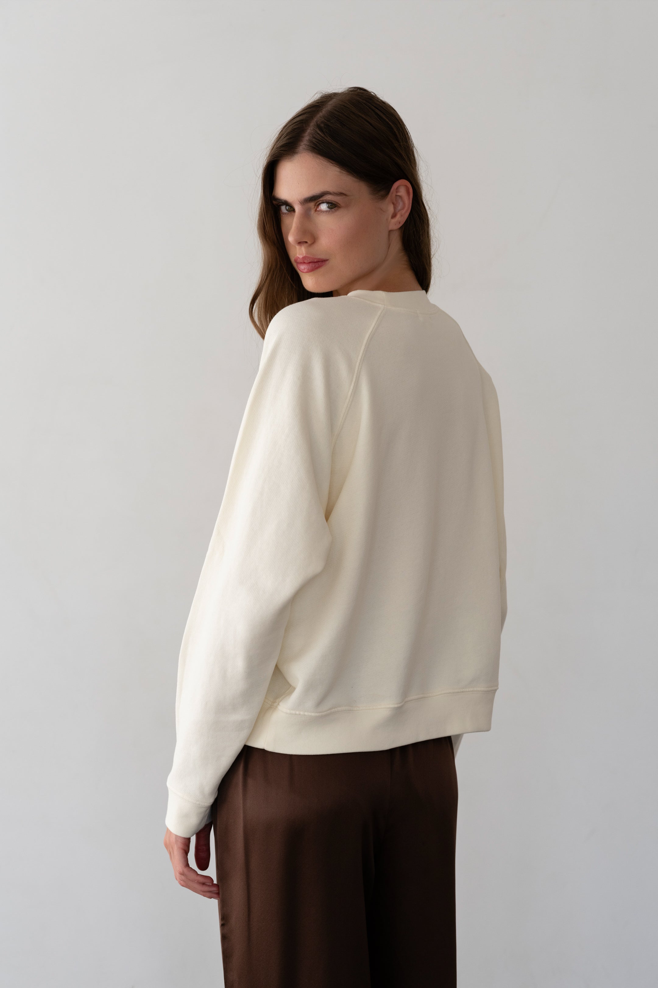 DONNI Creme Eco-Terry Crewneck - Creme