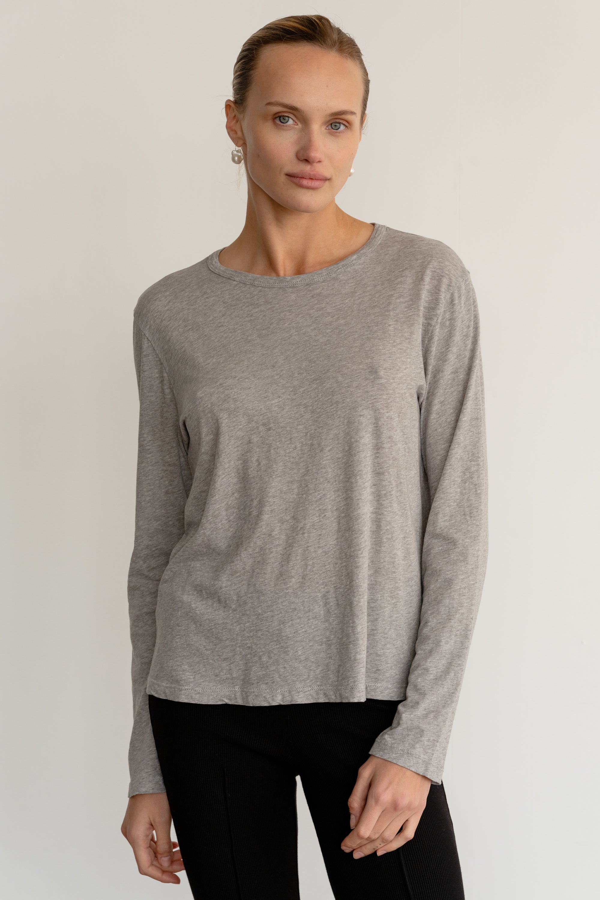 DONNI Heather Grey Jersey Long Sleeve - Heather Grey