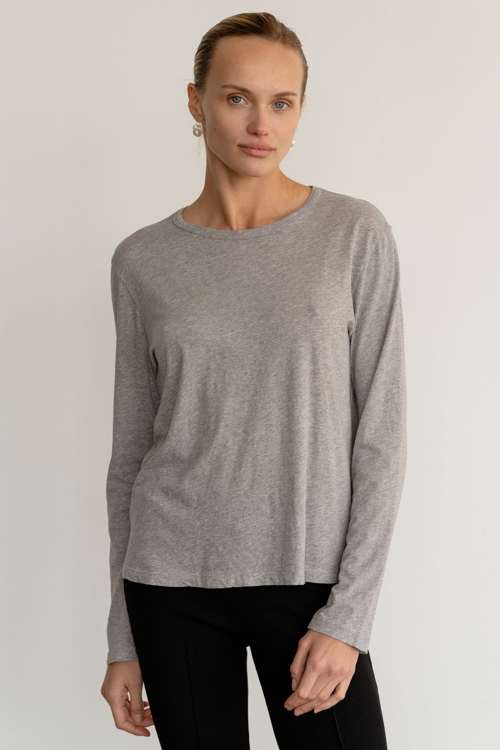 DONNI Heather Grey Jersey Long Sleeve - Heather Grey