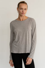 DONNI Heather Grey Jersey Long Sleeve - Heather Grey