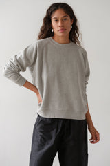 DONNI Heather Grey Eco-Terry Crewneck - Heather-Grey
