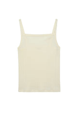 DONNI The Pointelle Square Neck Tank - Creme