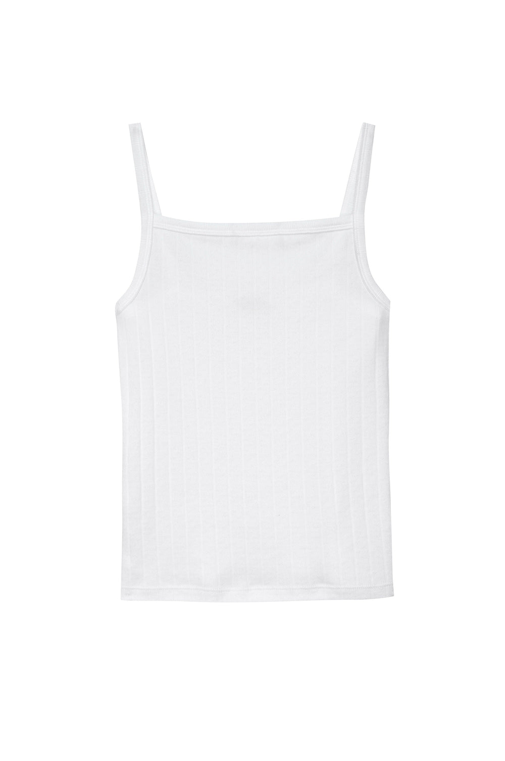DONNI The Pointelle Square Neck Tank - Powder