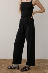 DONNI The Pointelle Simple Crop Pant - Jet