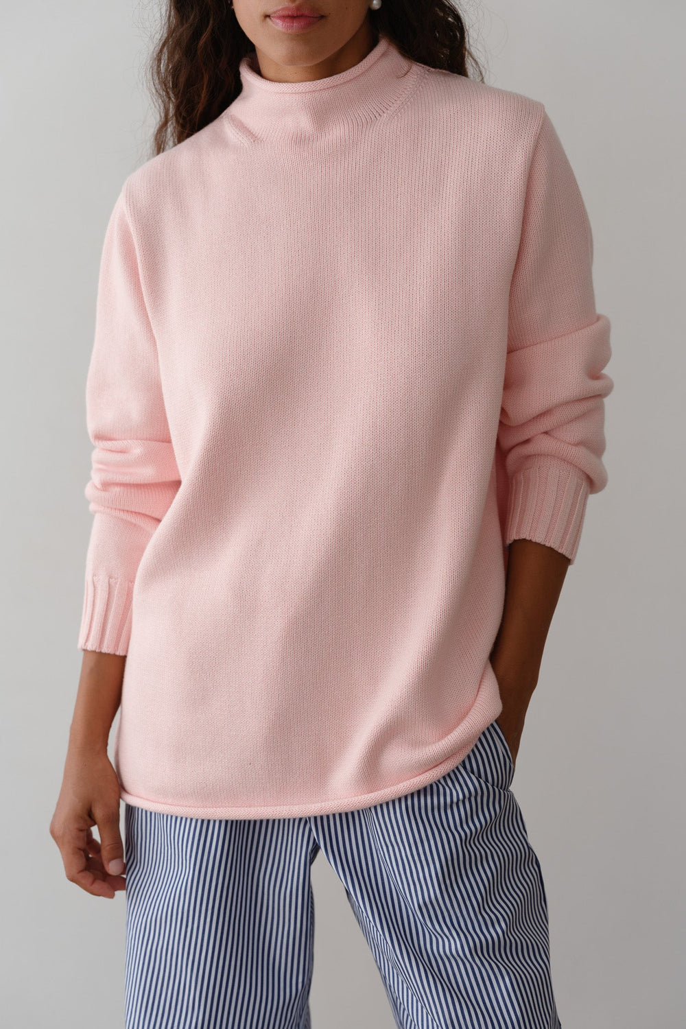 DONNI The Cotton Cashmere Roll Neck Sweater - Ballerina