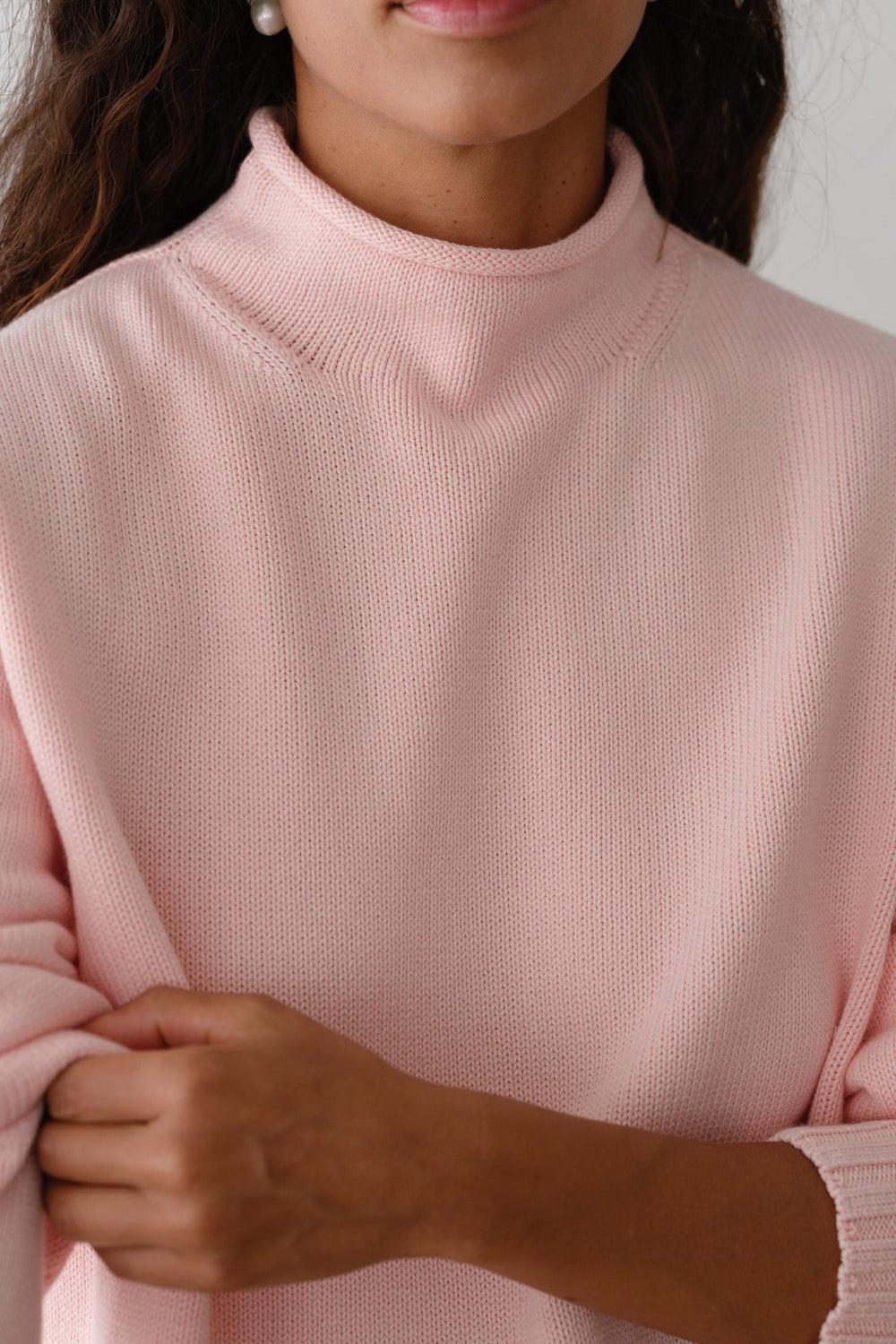 DONNI The Cotton Cashmere Roll Neck Sweater - Ballerina