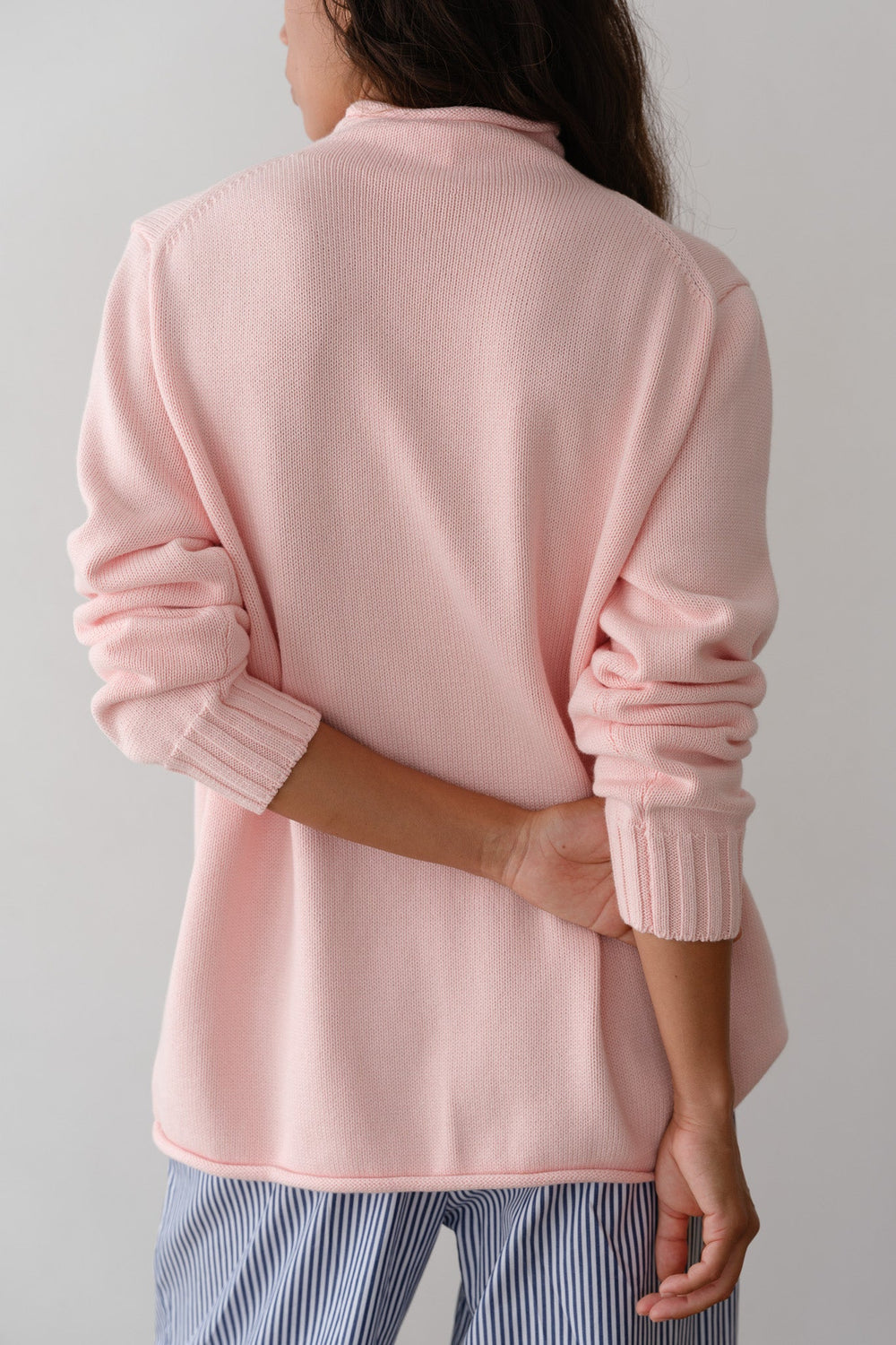 DONNI The Cotton Cashmere Roll Neck Sweater - Ballerina