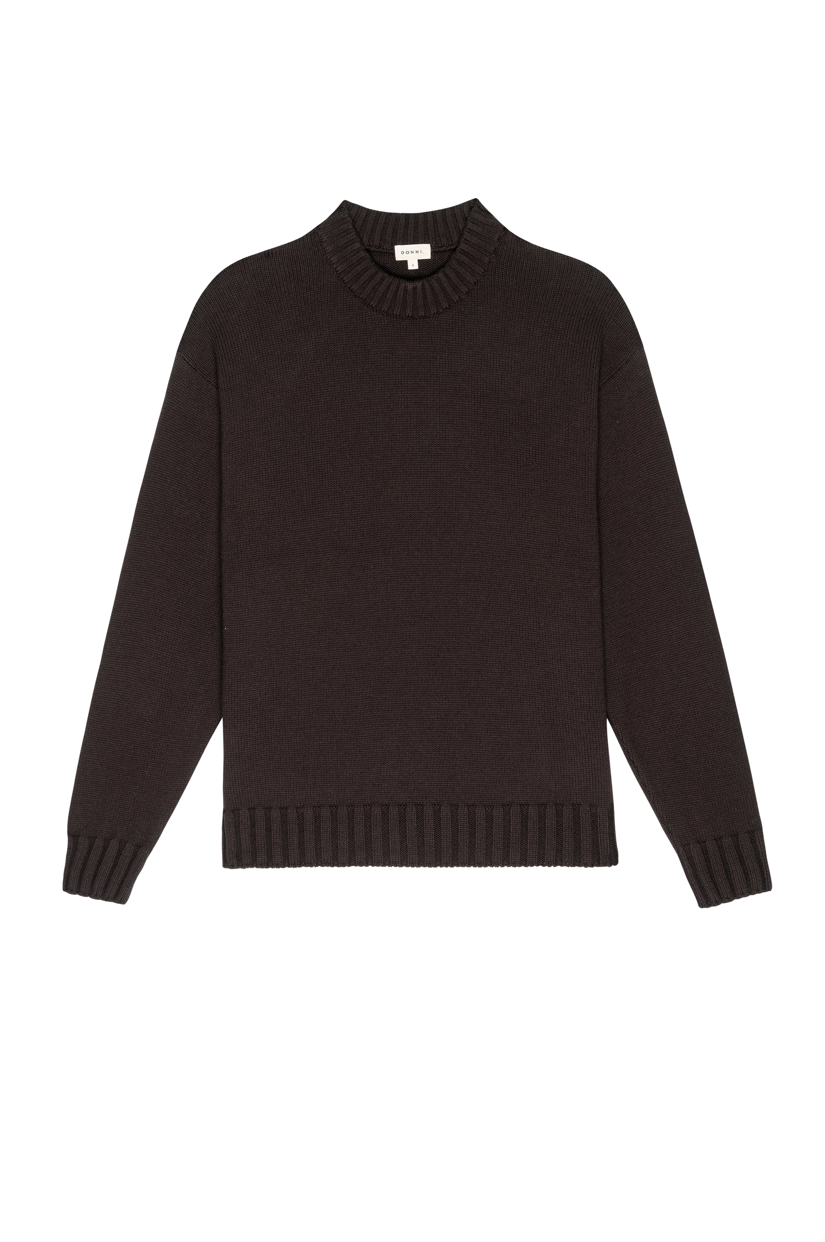 DONNI The Cotton Cashmere Crewneck Sweater - Espresso
