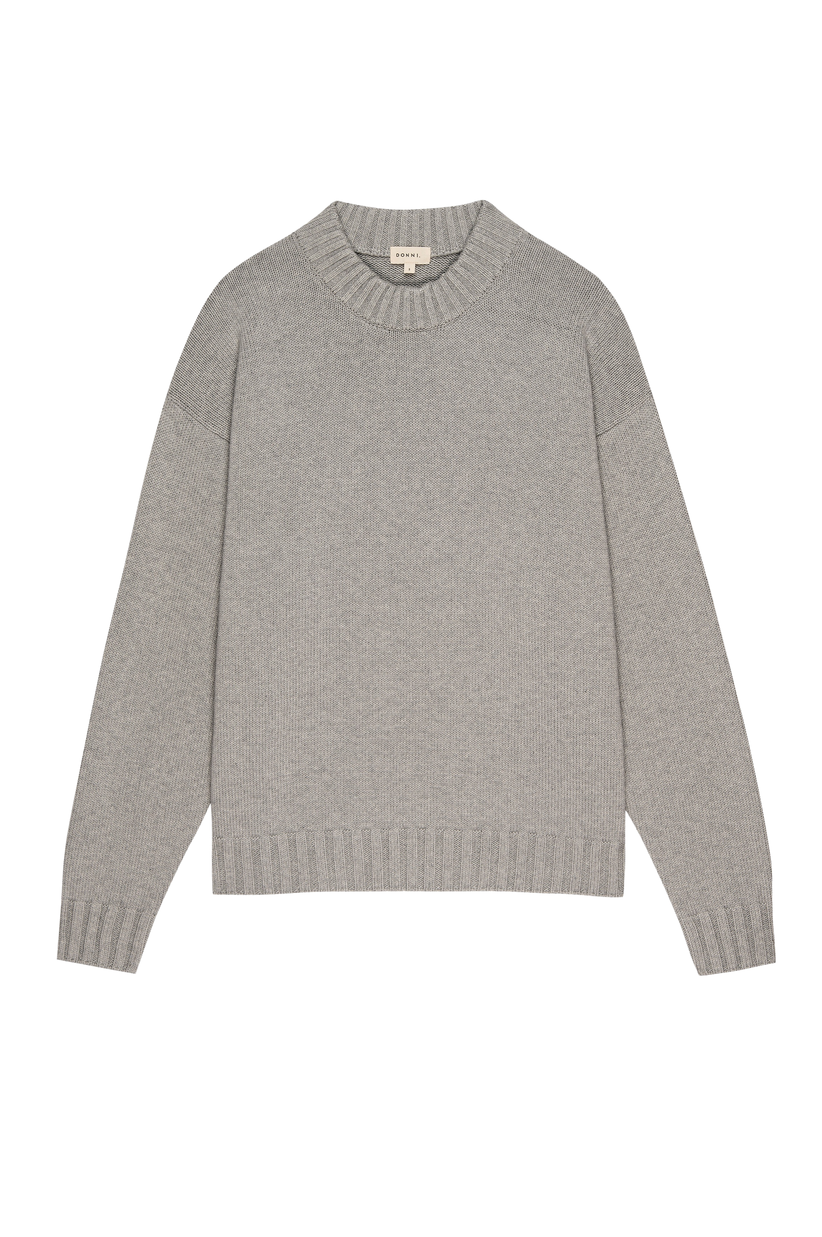 DONNI The Cotton Cashmere Crewneck Sweater - Heather-Grey