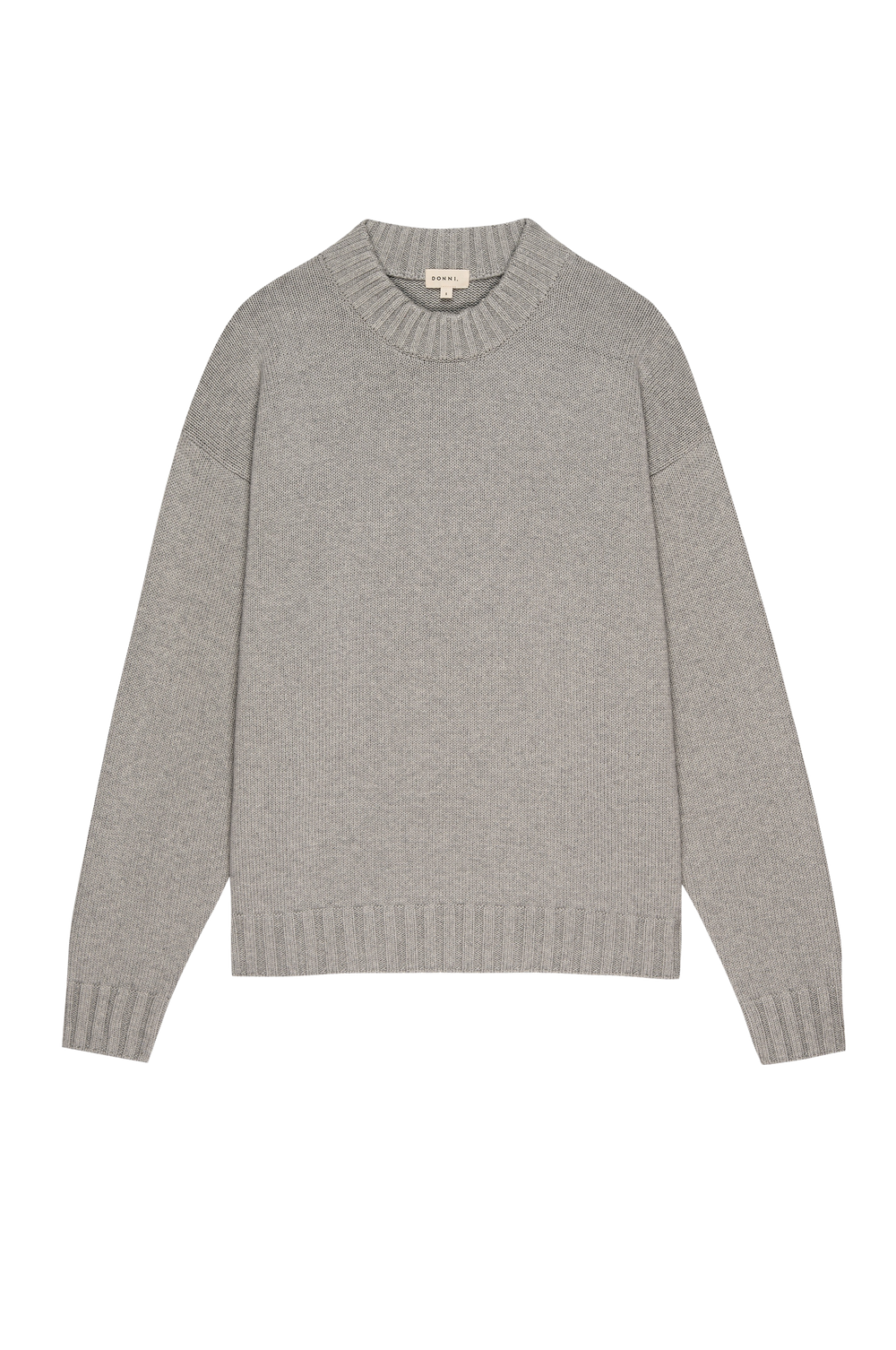 DONNI The Cotton Cashmere Crewneck Sweater - Heather-Grey
