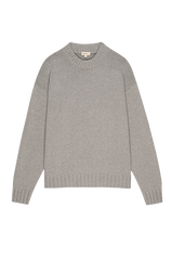 DONNI The Cotton Cashmere Crewneck Sweater - Heather-Grey