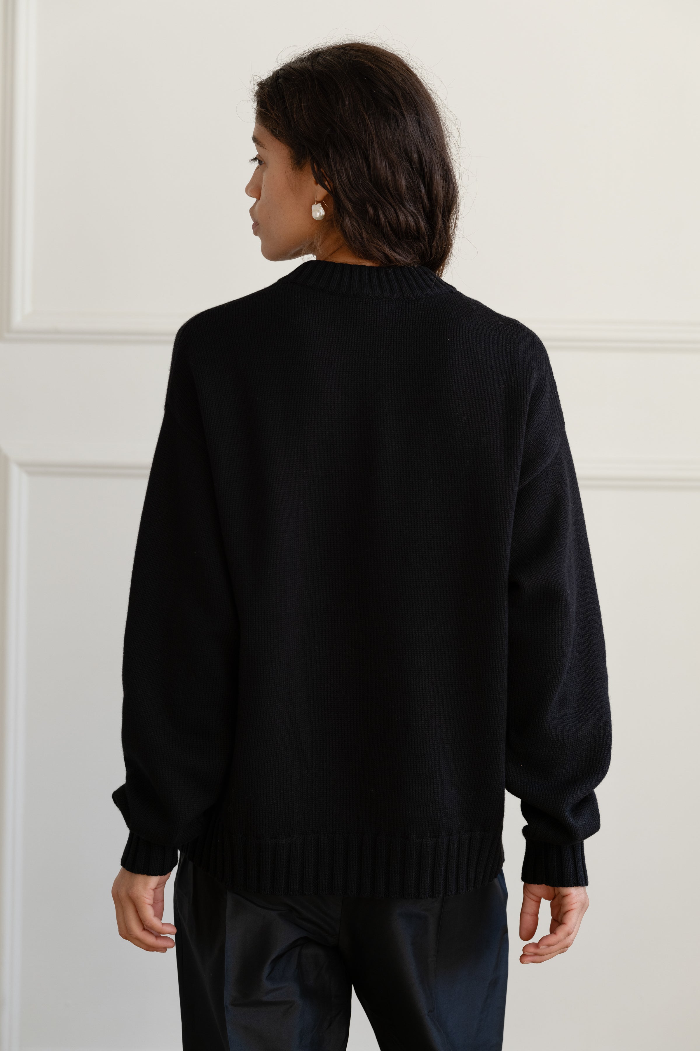 DONNI The Cotton Cashmere Crewneck Sweater - Jet